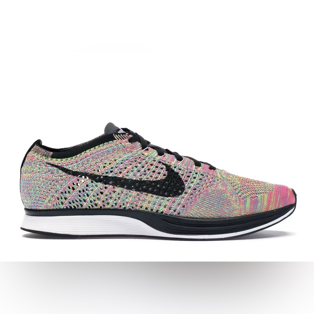 NIKE FLYKNIT RACER Men’s Size 5 Women’s Size 6.5 526628-004 MULTI-COLOR RAINBOW